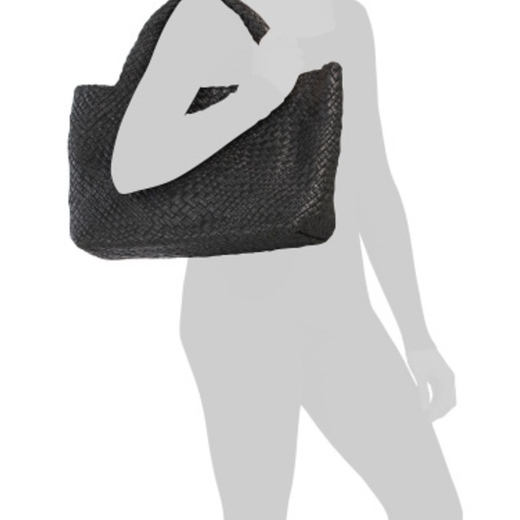 FALOR FIRENZE Hand Woven Italian Leather Tote Bag Black F7349T - Picture 10 of 11